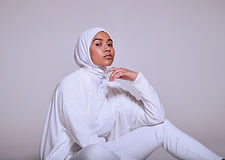 Muslim Woman in White