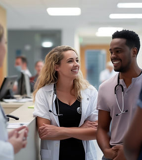 Medical professionals interacting