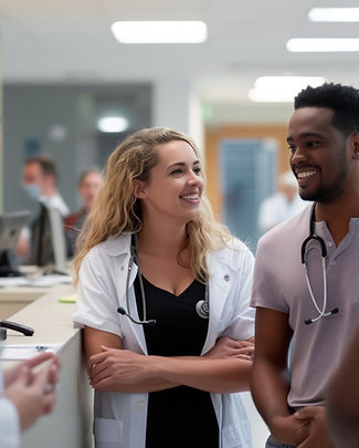 Medical professionals interacting