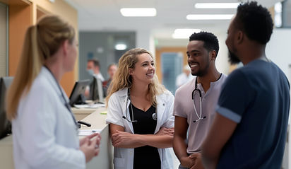 Medical professionals interacting