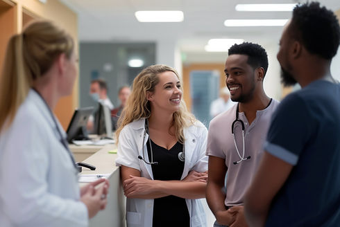 Medical professionals interacting