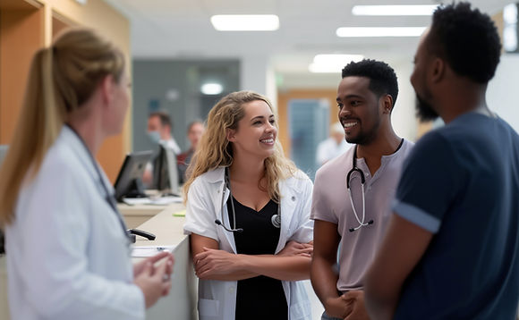 Medical professionals interacting