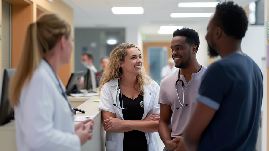 Medical professionals interacting