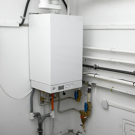 Boiler and pipes of the heating system of a house