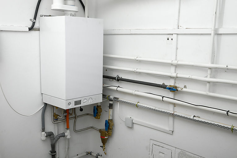 Domestic boiler in a basement or utility room