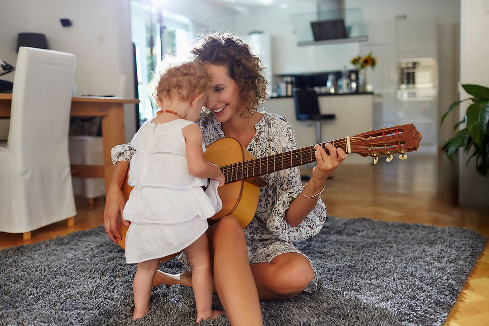 Mother Playing Guitar