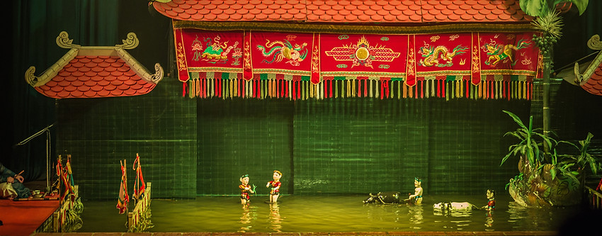 Uno spettacolo al Thang Long Water Puppet Theatre, Ha Noi, Vietnam
