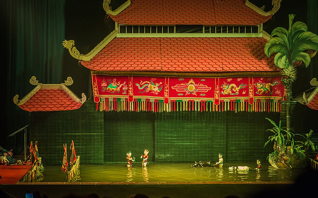 A show at Thang Long Water Puppet Theatre, Ha Noi, Vietnam