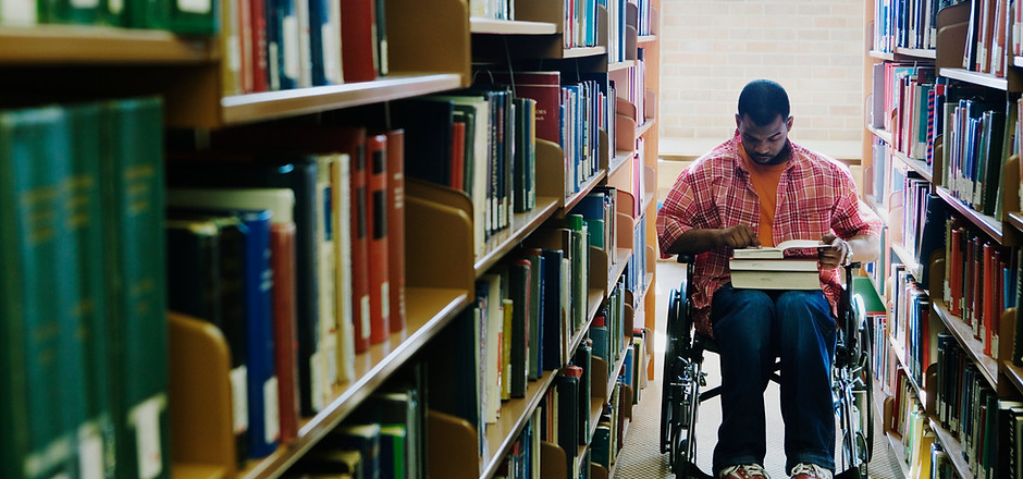 Reading Books in Library