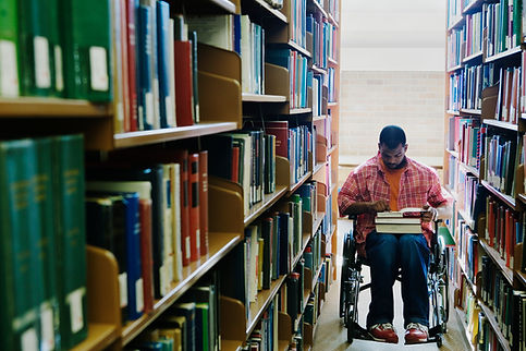 Reading Books in Library