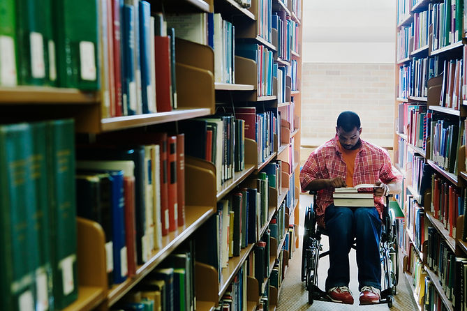 Reading Books in Library