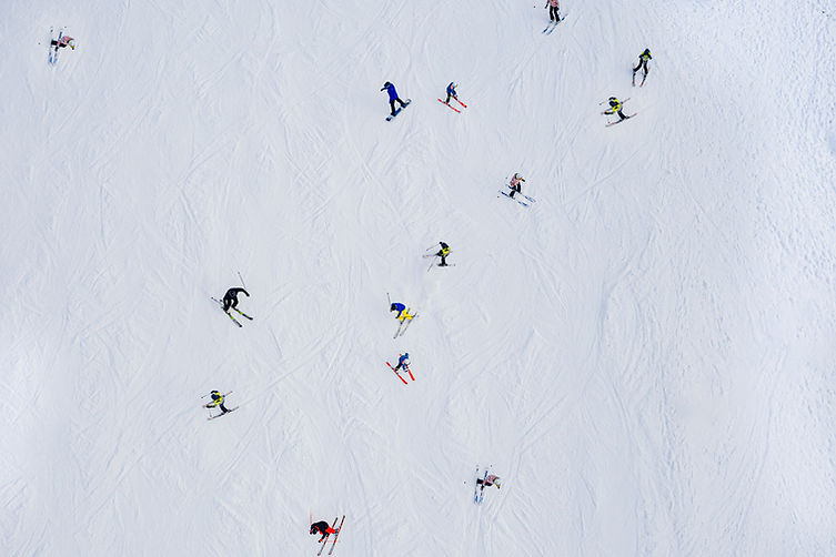 Skiers On Snowfield