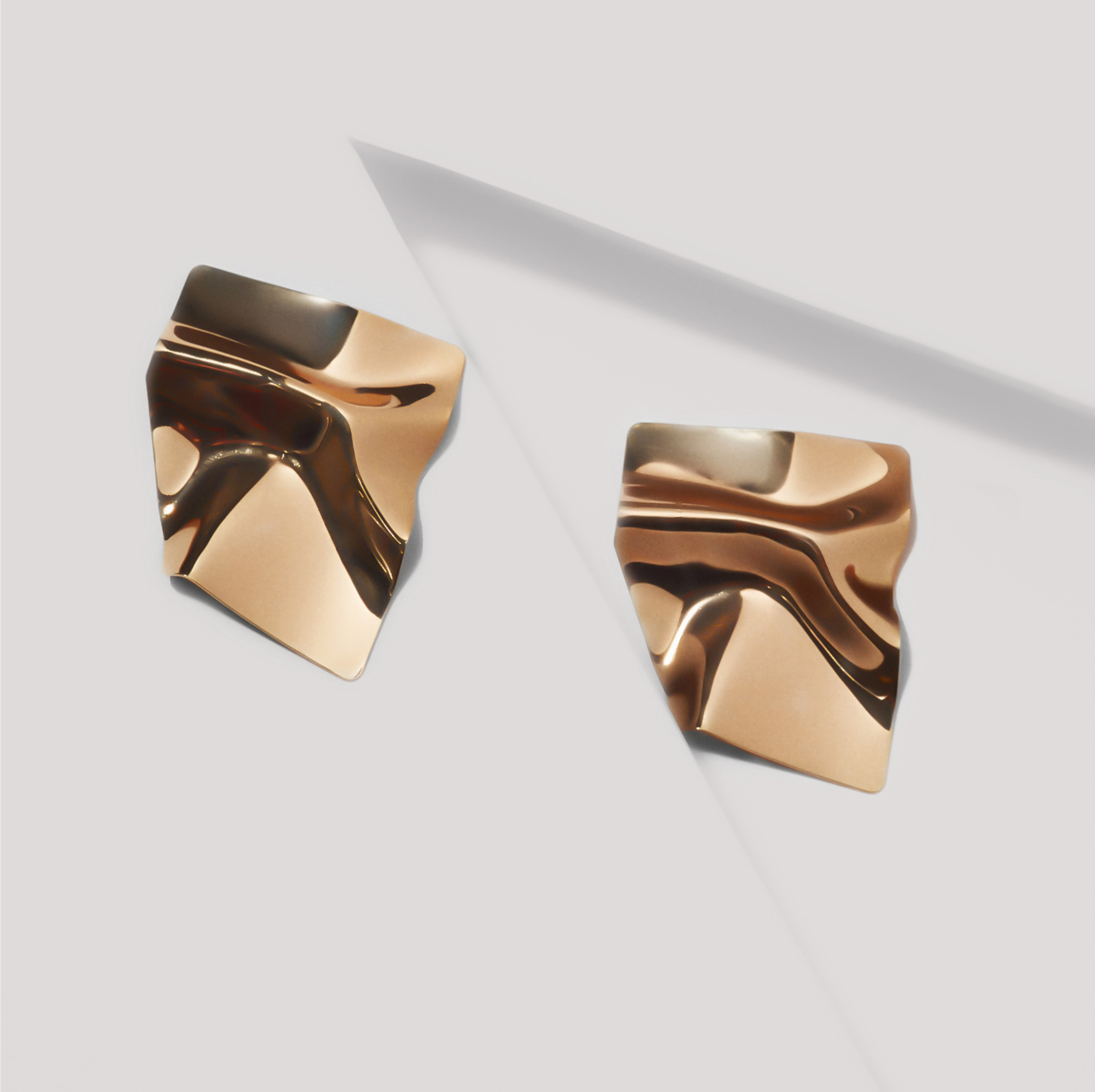 Gold Abstract Design Earrings