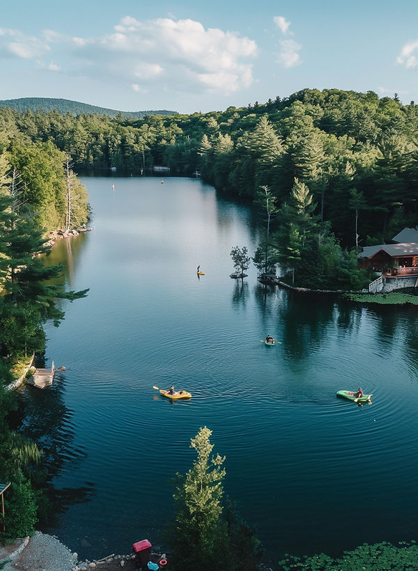 Scenic Lake with Kayakers