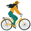 Woman Riding Bicycle