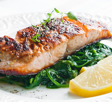 Grilled Salmon with Spinach