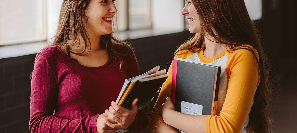 College Students in Corridor