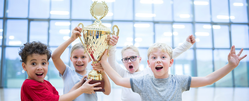 Kids Holding Trophy