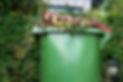 Recycle bin filled with garden waste