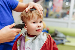 Child getting a haircut