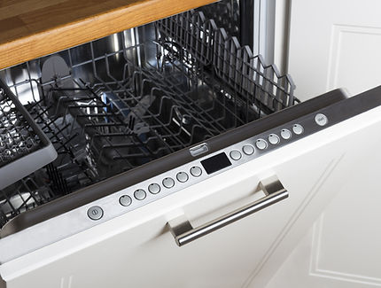 Close-up view of a dishwasher