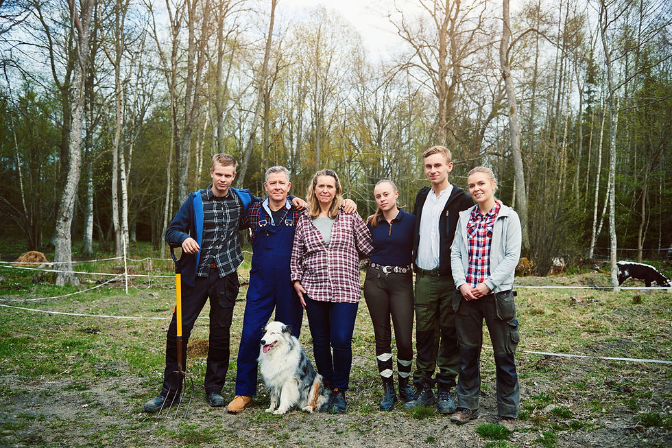 Familie op de boerderij