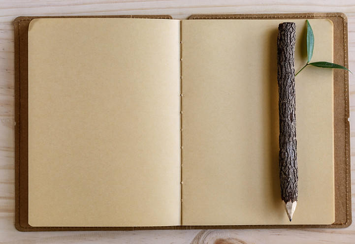 Wood Pencil and Notebook
