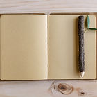 Wood Pencil and Notebook