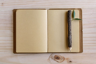 Wood Pencil and Notebook