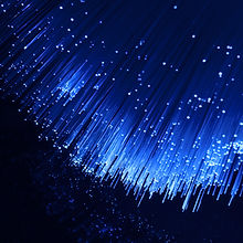 Technology background, Bunch of blue fibre optics