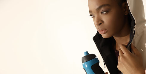 Woman with water bottle