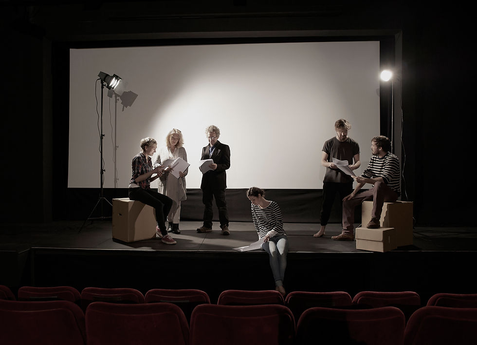 Actors on theater rehearsal