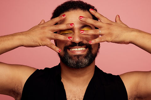 Smiling With Painted Nails