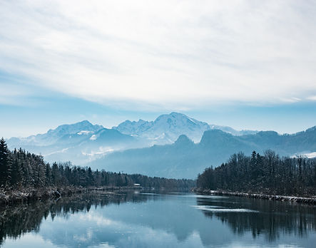 Snowy Mountain Reflection