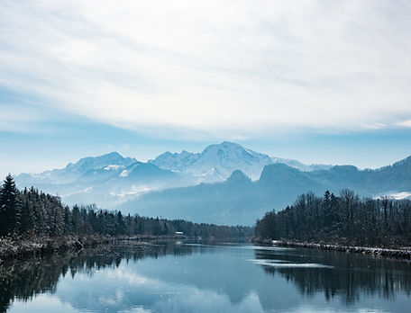 Snowy Mountain Reflection