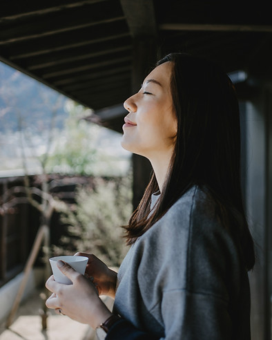 Enjoying the cup of coffee