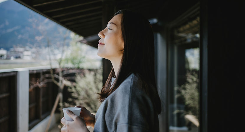 Enjoying the cup of coffee