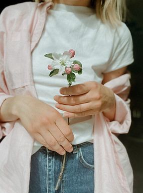 Holding a Flower