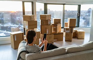 Packed Moving Boxes