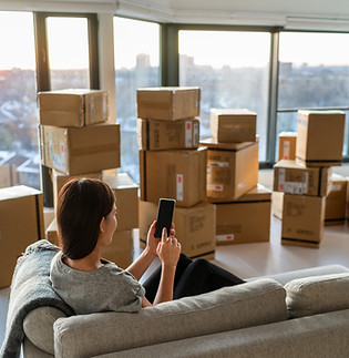 Packed Moving Boxes