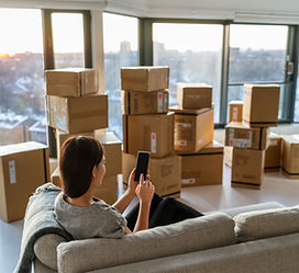 Packed Moving Boxes