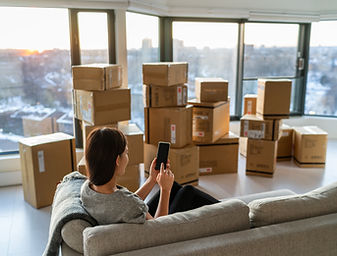Packed Moving Boxes