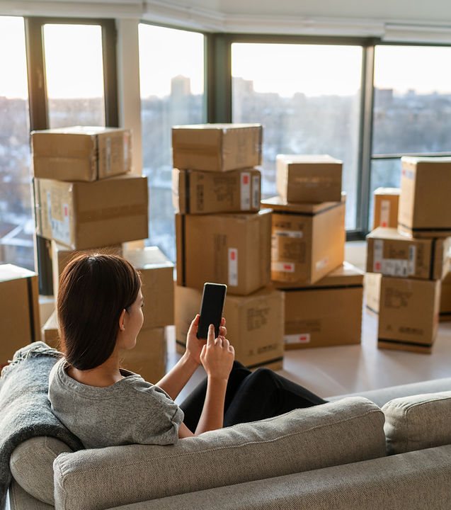Packed Moving Boxes