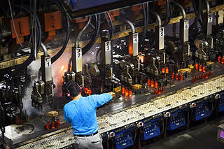 Producción de botellas de vidrio