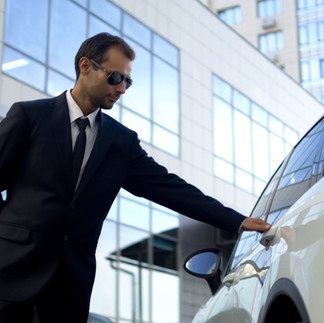 Private car driver with vehicle.