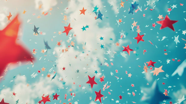 Confetti Stars in Sky