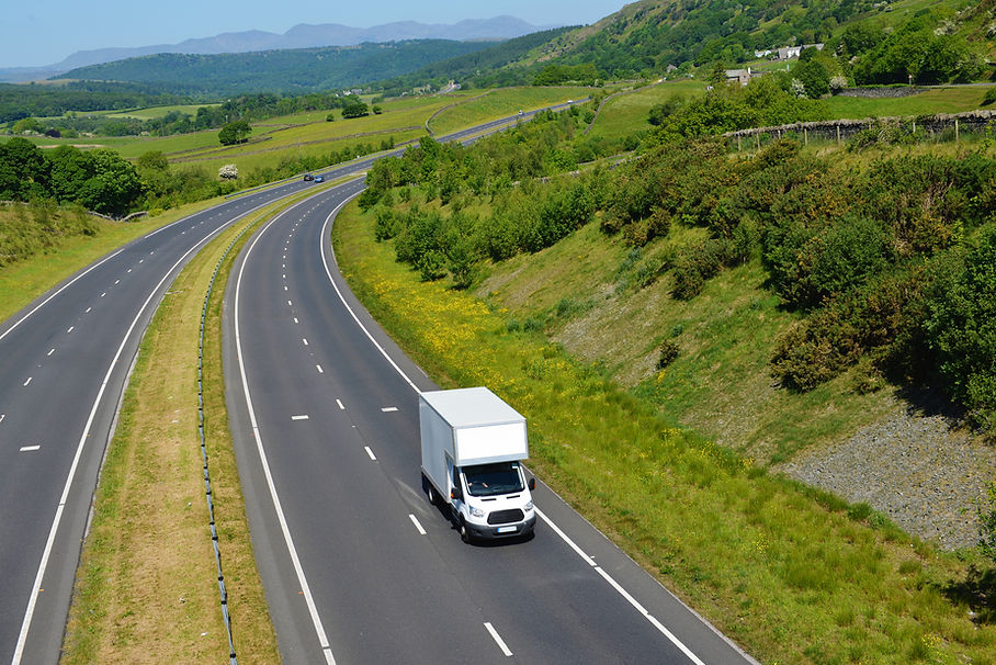 a removal truck on dual carriageway