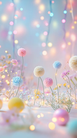 パステルカラーの花の装飾