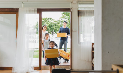 A family moving in a house
