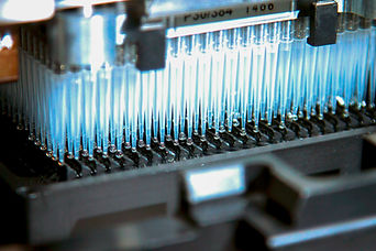 Pipetas de laboratório em close-up